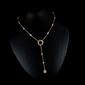 Lab-Grown Diamond Circle Y-Drop Necklace