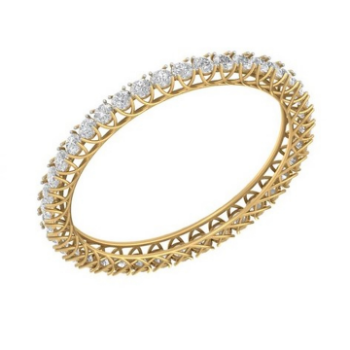 Lab-Grown Diamond Round Brilliant Designer Bangle