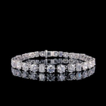 Lab-Grown Diamond Mixed Cut Tennis Bracelet