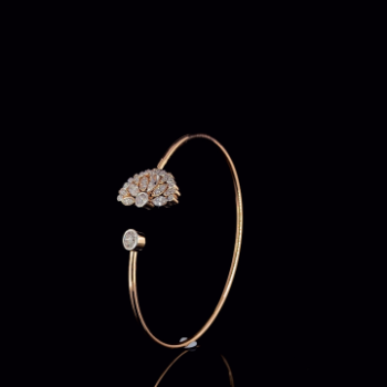 Lab-Grown Diamond Marquise & Round Cluster Open Bracelet
