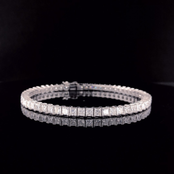 Bridal Lab-Grown Diamond Princess Cut Tennis Bracelet