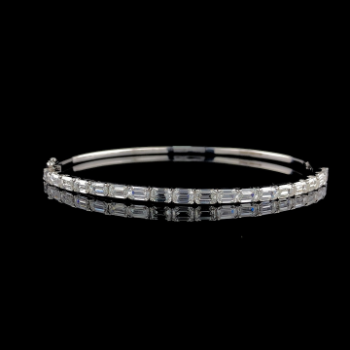 Lab-Grown Diamond Emerald Cut Single-Row Bracelet