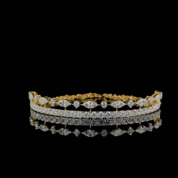 Lab-Grown Diamond Marquise & Round Brilliant Multi-Row Bracelet