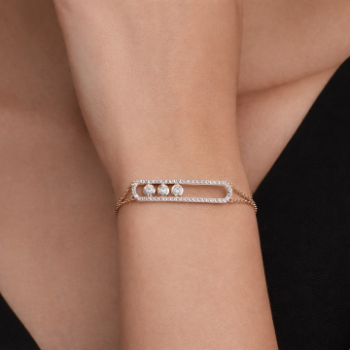 Lab-Grown Diamond Three Round Bar Bracelet