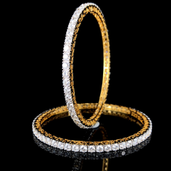 Lab-Grown Diamond Round Brilliant Classic Eternity Bangle Pair