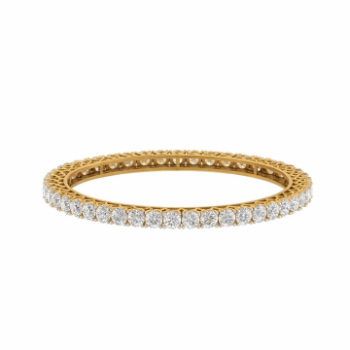 Lab-Grown Diamond Round Brilliant Eternity Bangle in Yellow Gold