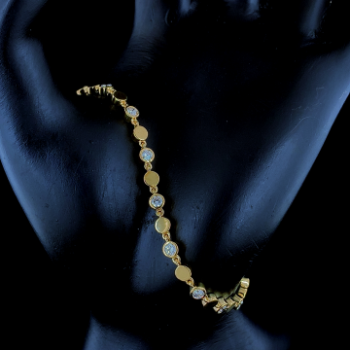 Lab-Grown Diamond & Gold Disc Link Bracelet