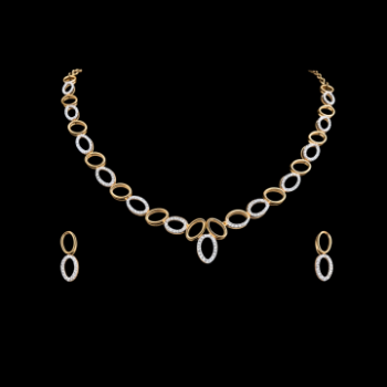 Lab-Grown Diamond Oval Link Designer Necklace Set