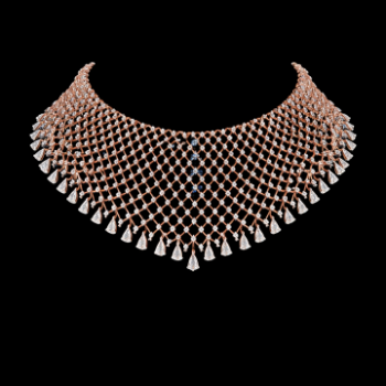 Bridal Lab-Grown Diamond Net Drop Statement Necklace