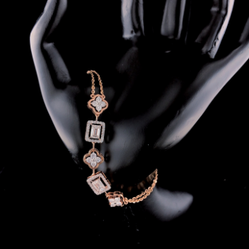 Lab-Grown Diamond Emerald Cut Geometric Motif Bracelet