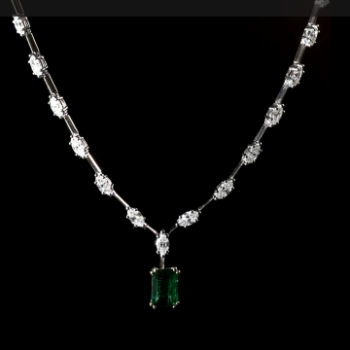 Lab-Grown Diamond Emerald Cut Statement Drop Necklace