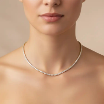 Lab-Grown Diamond Round Cut Classic Tennis Necklace