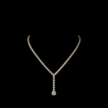 Lab-Grown Diamond Round Cut Y-Drop Tennis Necklace