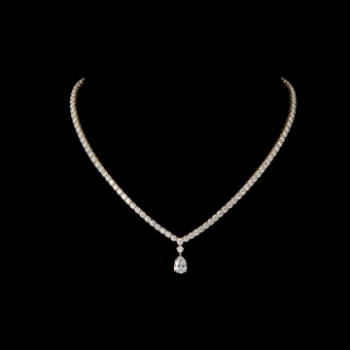Lab-Grown Diamond Pear Drop Tennis Necklace
