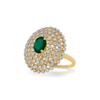 Emerald Gleam Diamond Cluster Ring