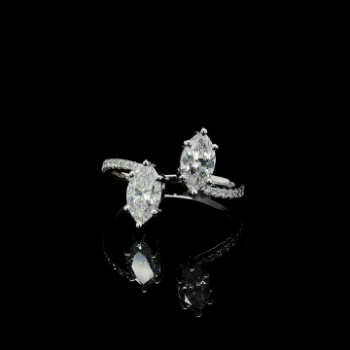 Lab-Grown Diamond Dual Marquise Open Ring