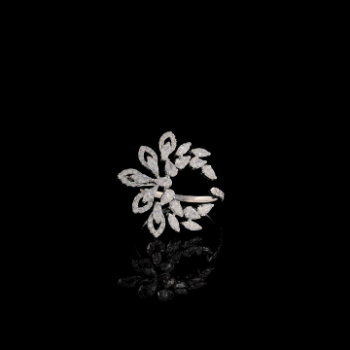 Floral Marquise & Pear Shape Lab-Grown Diamond Open Ring
