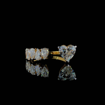 Lab-Grown Diamond Heart Shape Open Designer Ring