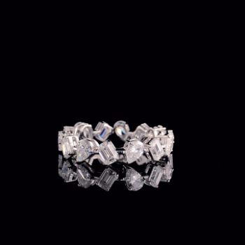 Lab-Grown Diamond Emerald & Pear Shape Eternity Band