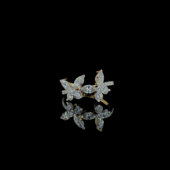 Lab-Grown Diamond Floral Marquise Cluster Designer Ring